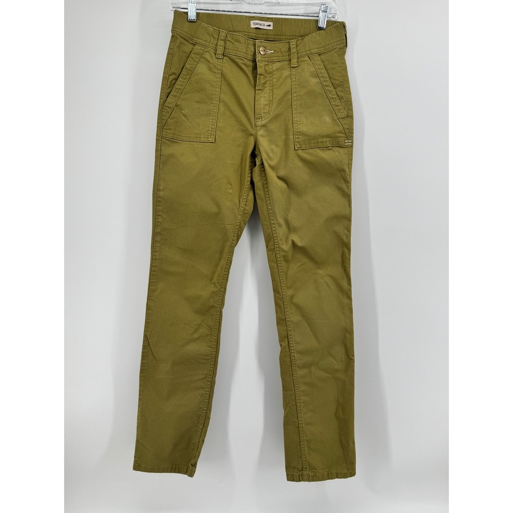 Toad&Co Mens Mission Ridge Pant Olive Green Organic Cotton Tencel Chino Size 4‎